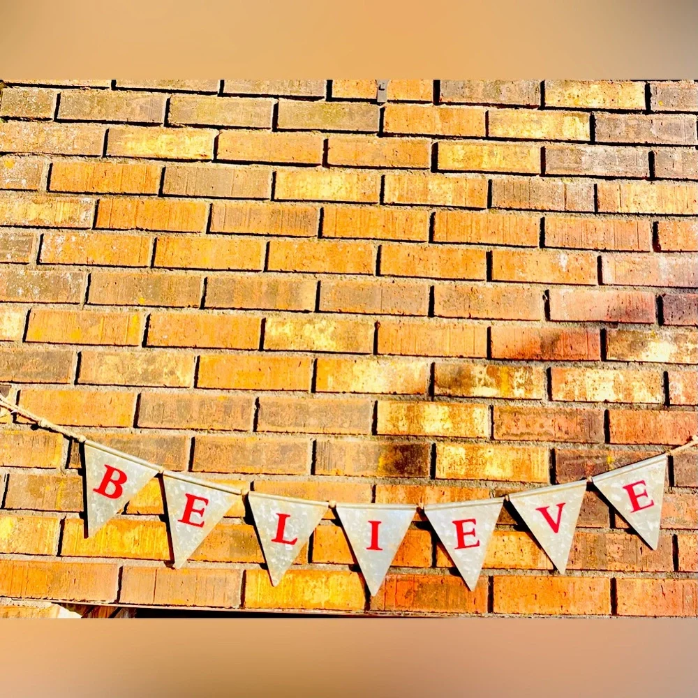 *Believe Metal Pennant Garland 45”