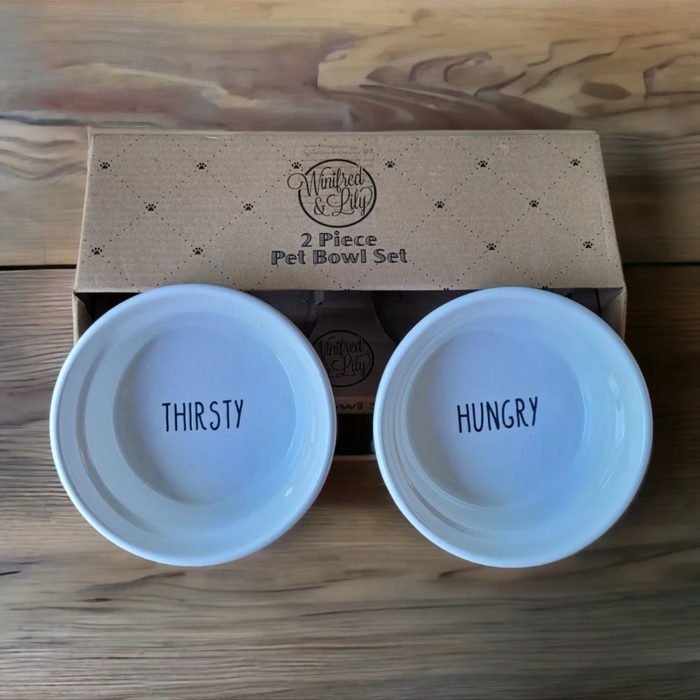 Pet food bowls Small Set of 2