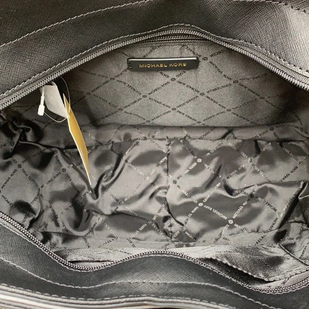 MICHAEL KORS Jet Set Large Saffiano Leather XChain Shoulder Bag BLACK COLOR