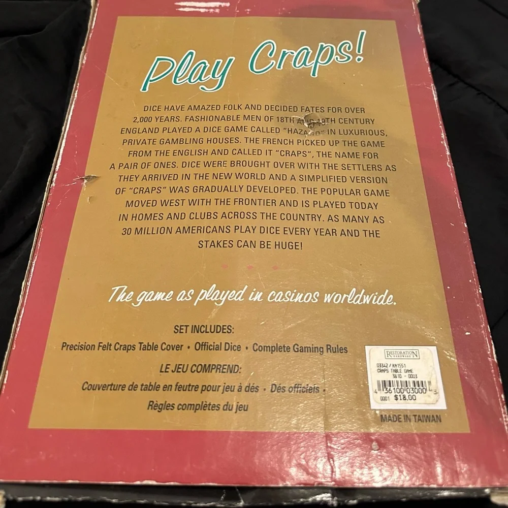 Vintage Play Craps Adult Game Night