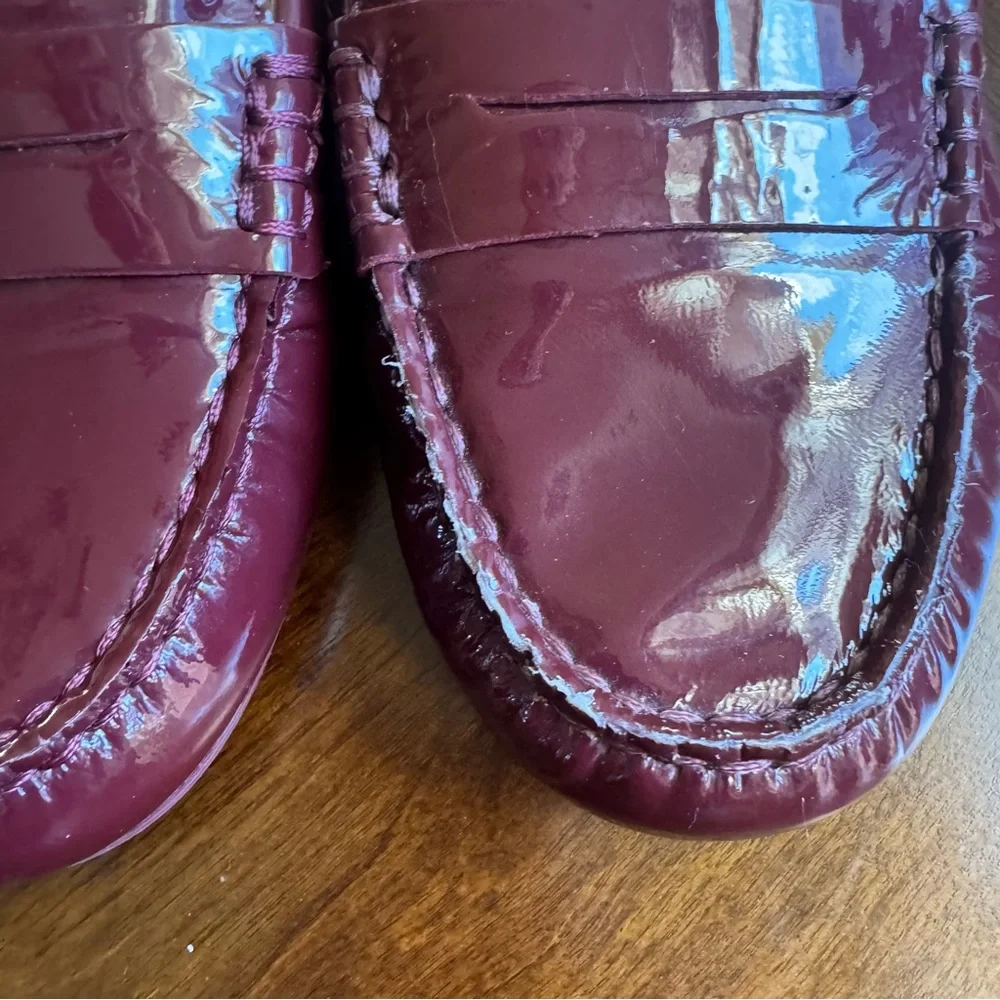 Michael Kors patent leather burgundy loafers EUC