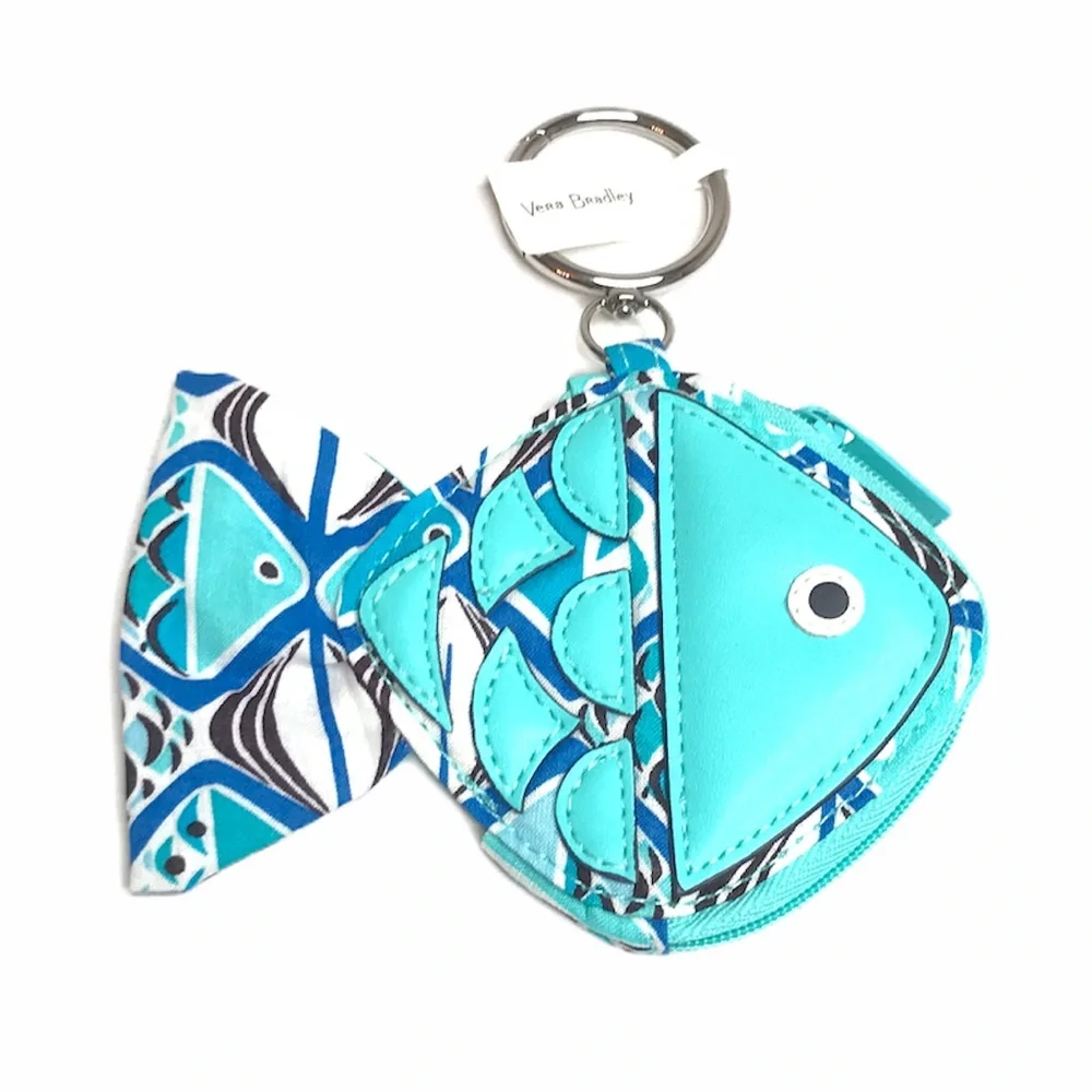 Vera Bradley Bag Charm & Coin Purse Go Fish Blue