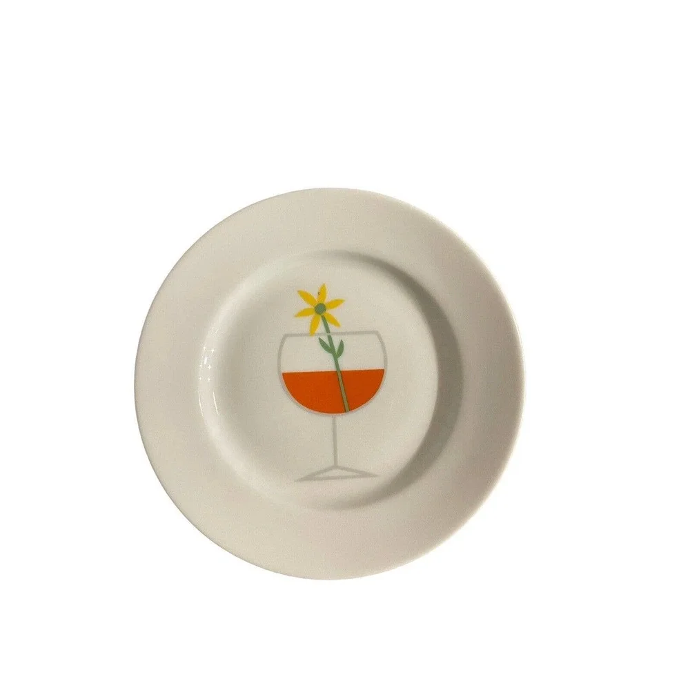 Crate & Barrel Set of 4 “Blossom Up Flower” Appetizer/ Snack Plates
