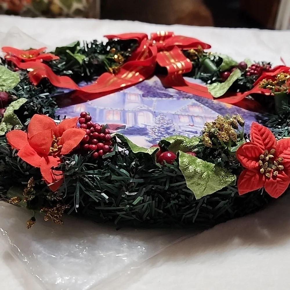 VINTAGE CHRISTMAS BATTERY OPERATED WREATH