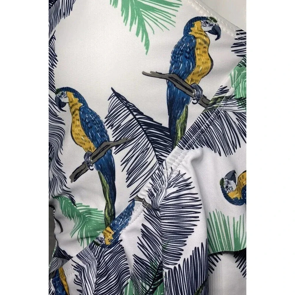 Eomenie Swimsuits Womens Birds Tropical Print One Piece Bathing Suits Small