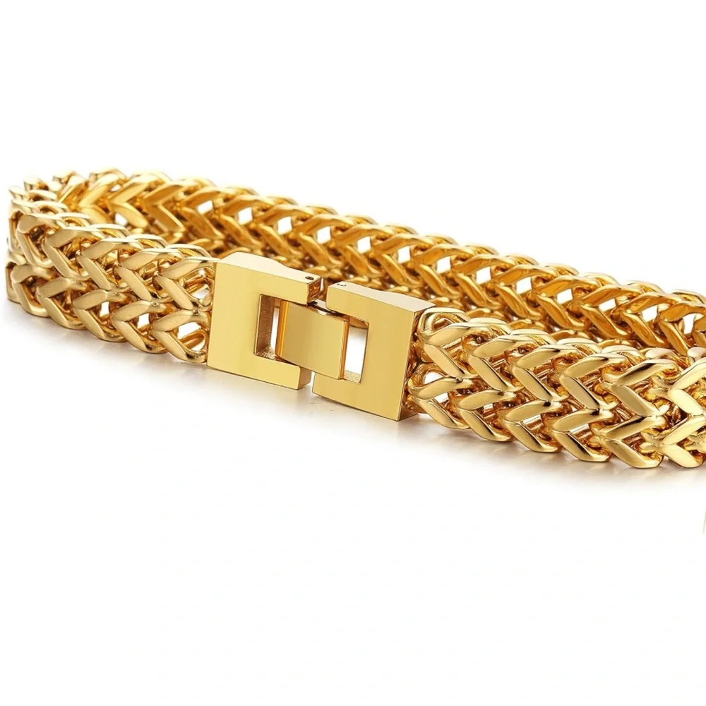 NEW 18k gold plated Chunky Chain Link Bracelet
