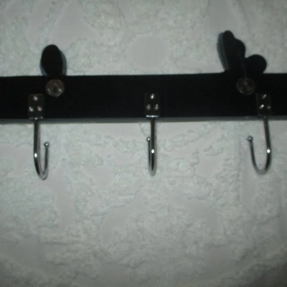 Mirrored Butterfly 3 Hook Wall Rack