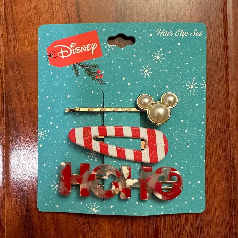 🆕 Disney Mickey Mouse Holiday Hair Clips - Set of 3