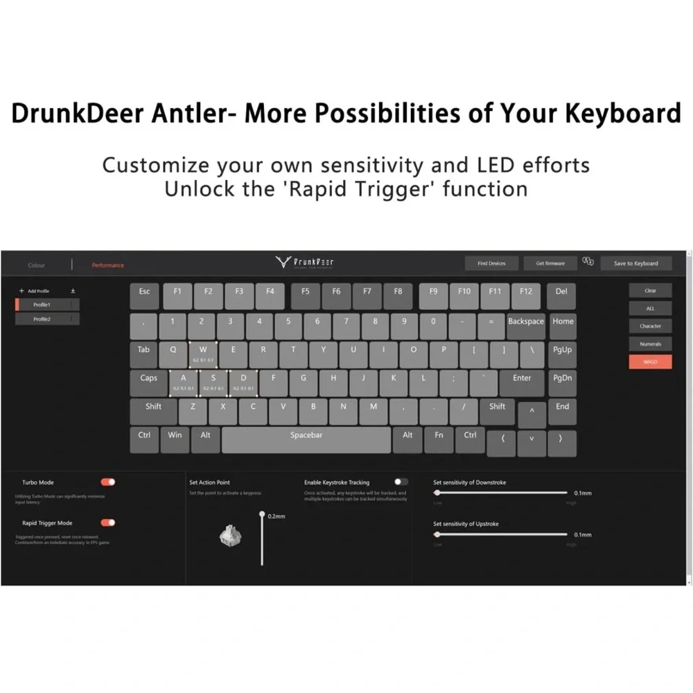 DrunkDeer G65 Rapid Trigger Mechanical Keyboard Magnetic Switch ABS Keycap OEM