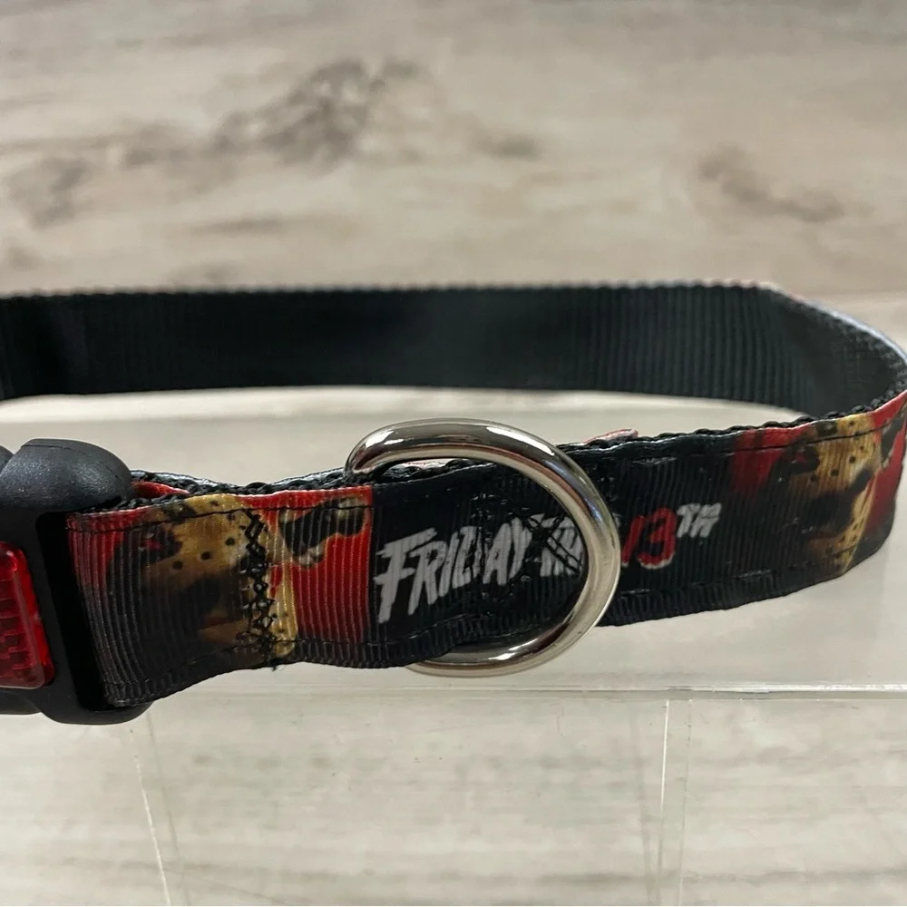 Friday The 13th Dog Collar With Reflective Clip Halloween Adjustable 19.5-11.5”