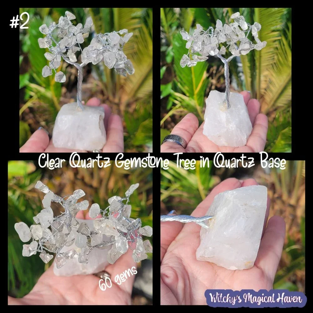 Clear Quartz Gemstone Tree with Quartz Base