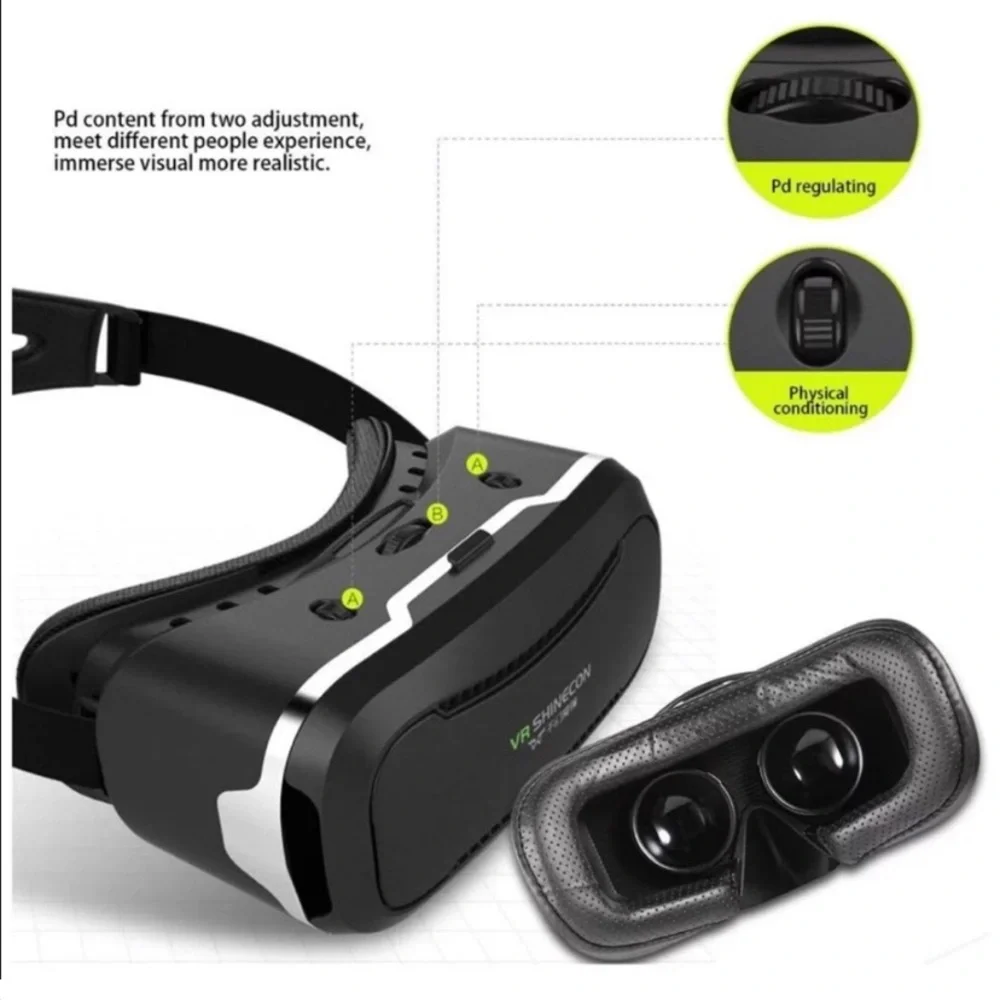 VR Shinecon Virtual Reality Headset for VR Games & 3D Movies with Remote Control