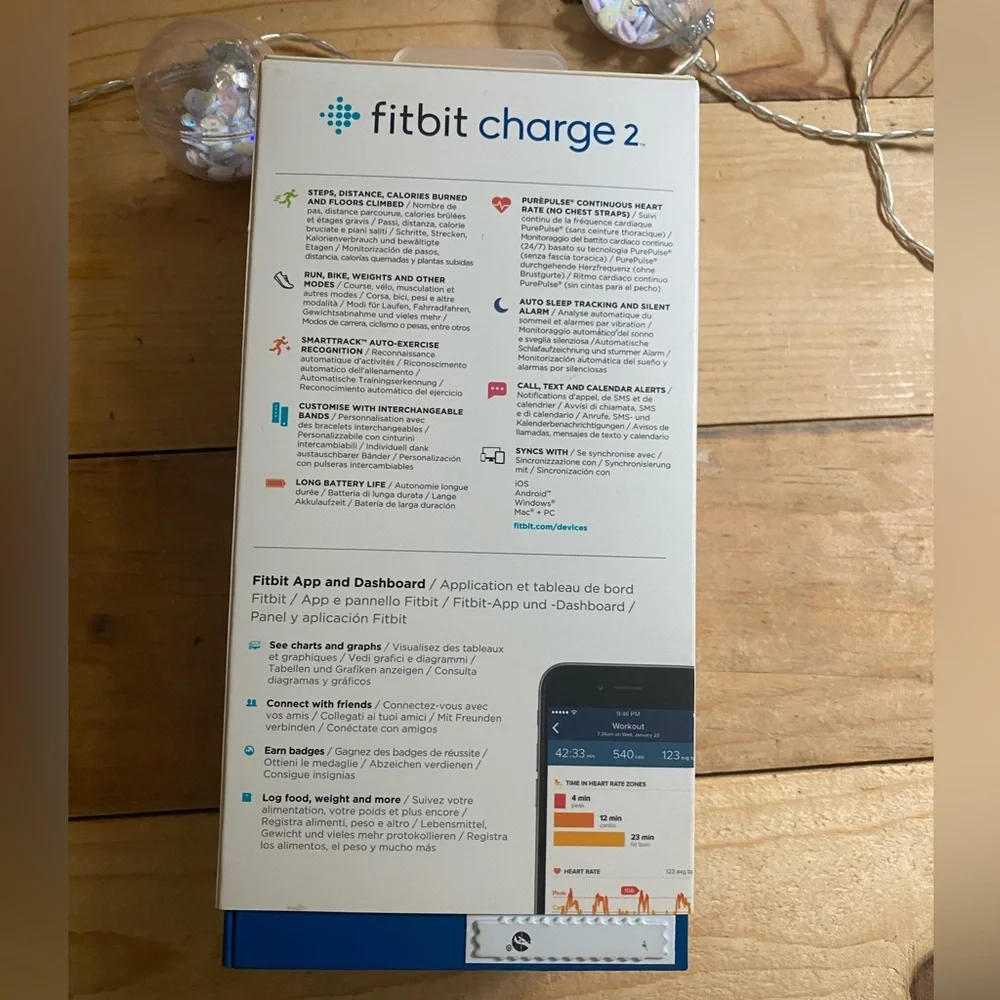 Fitbit Charge 2 Heart Rate + Fitness Wristband, Black new