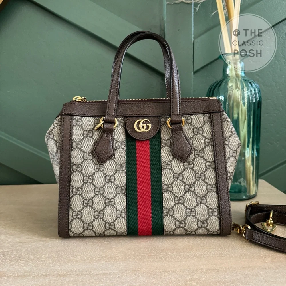 EUC GUCCI SUPREME SMALL SHOULDER CANVAS TOTE BAG