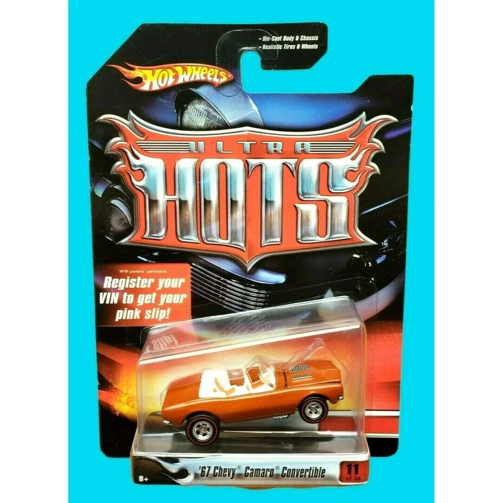 2006 Hot Wheels Ultra Hots '67 Chevy Camaro Convertible W/ Real Riders Orange