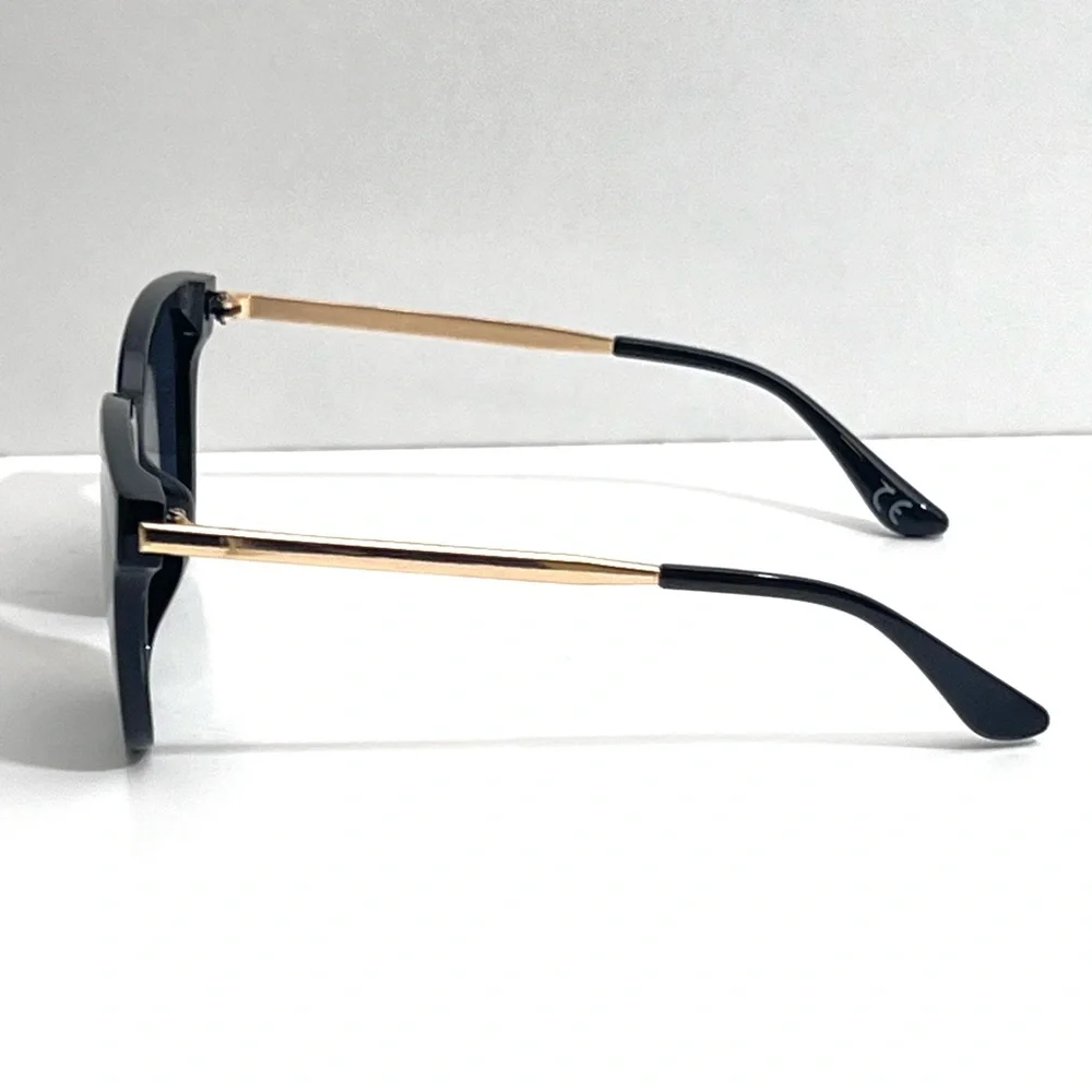 🍒3/$30 New Black Square Sunglasses with Gold Arms