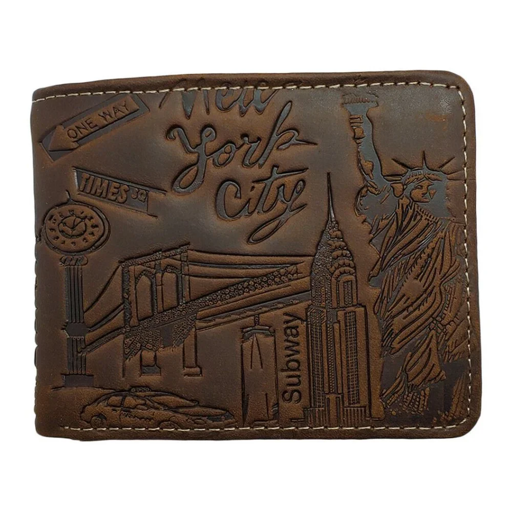 NEW YORK CITY USA MEN'S BROWN WALLET / CARD ID