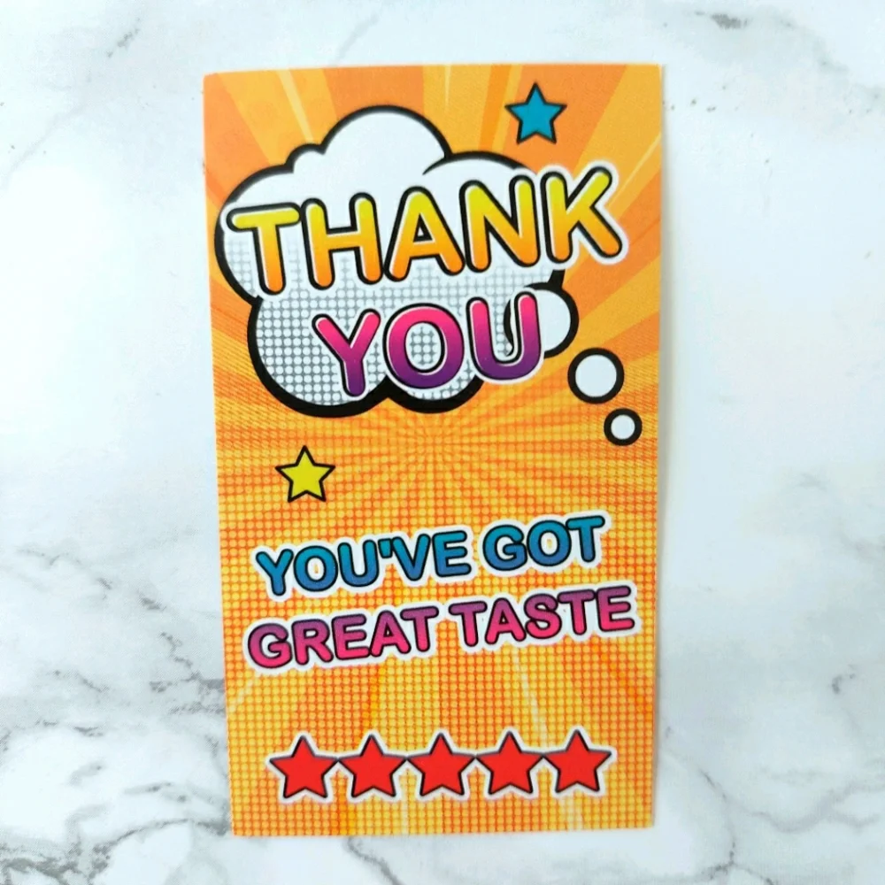 100 Thank You Cards insert business card