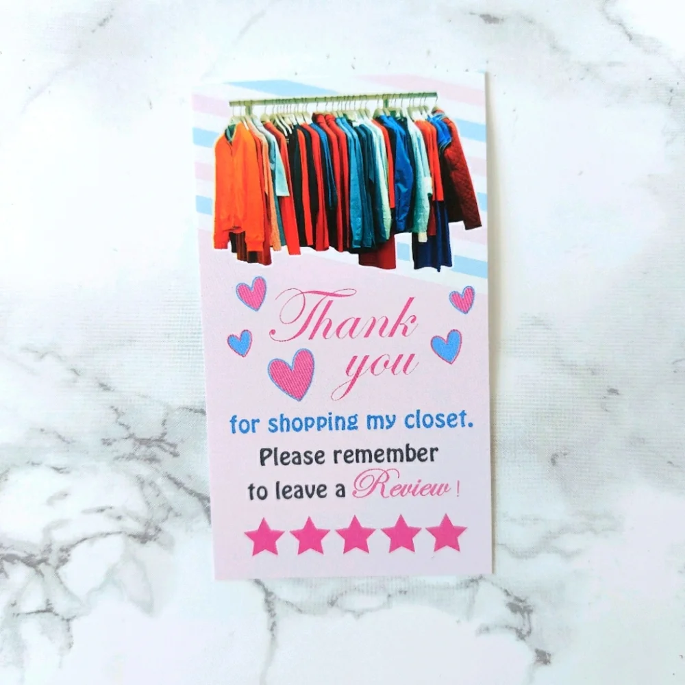 100 Thank You Cards insert business card