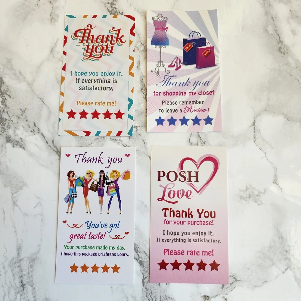 100 Thank You Cards insert business card