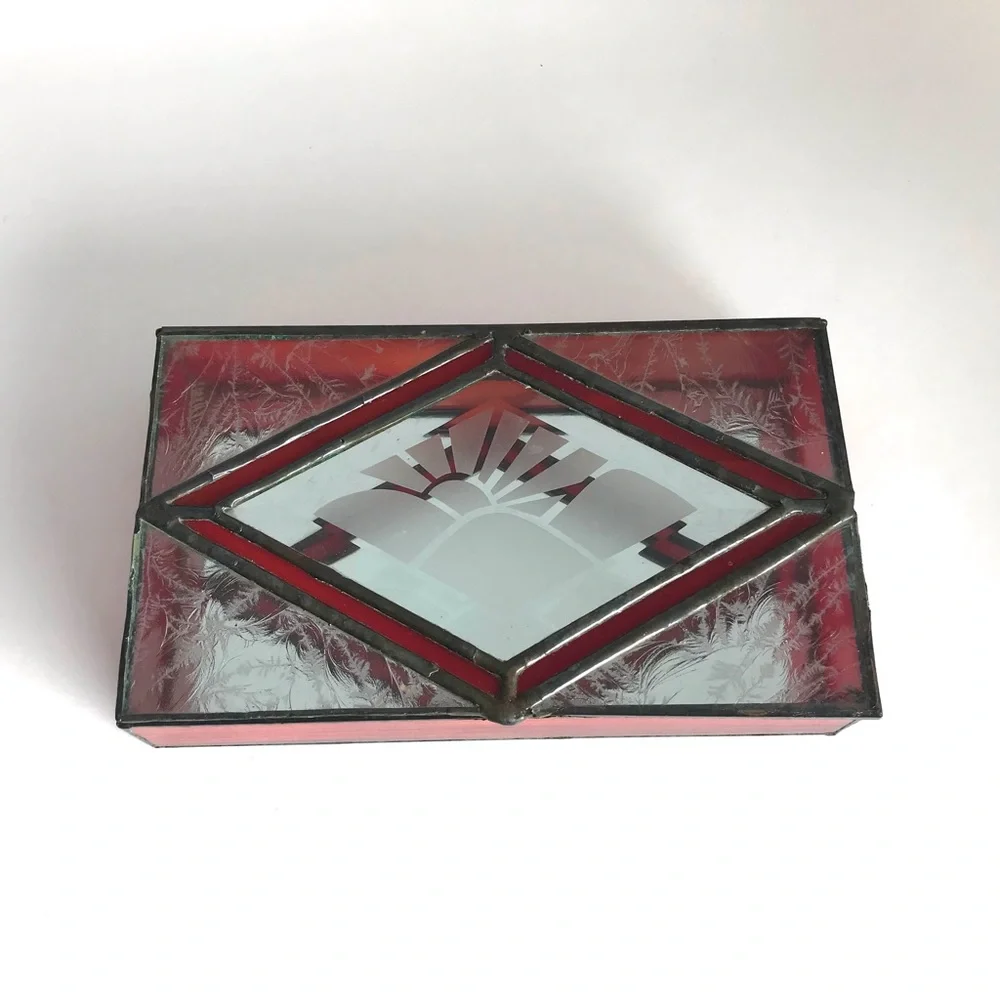 Vintage Stained Glass Jewelry Box