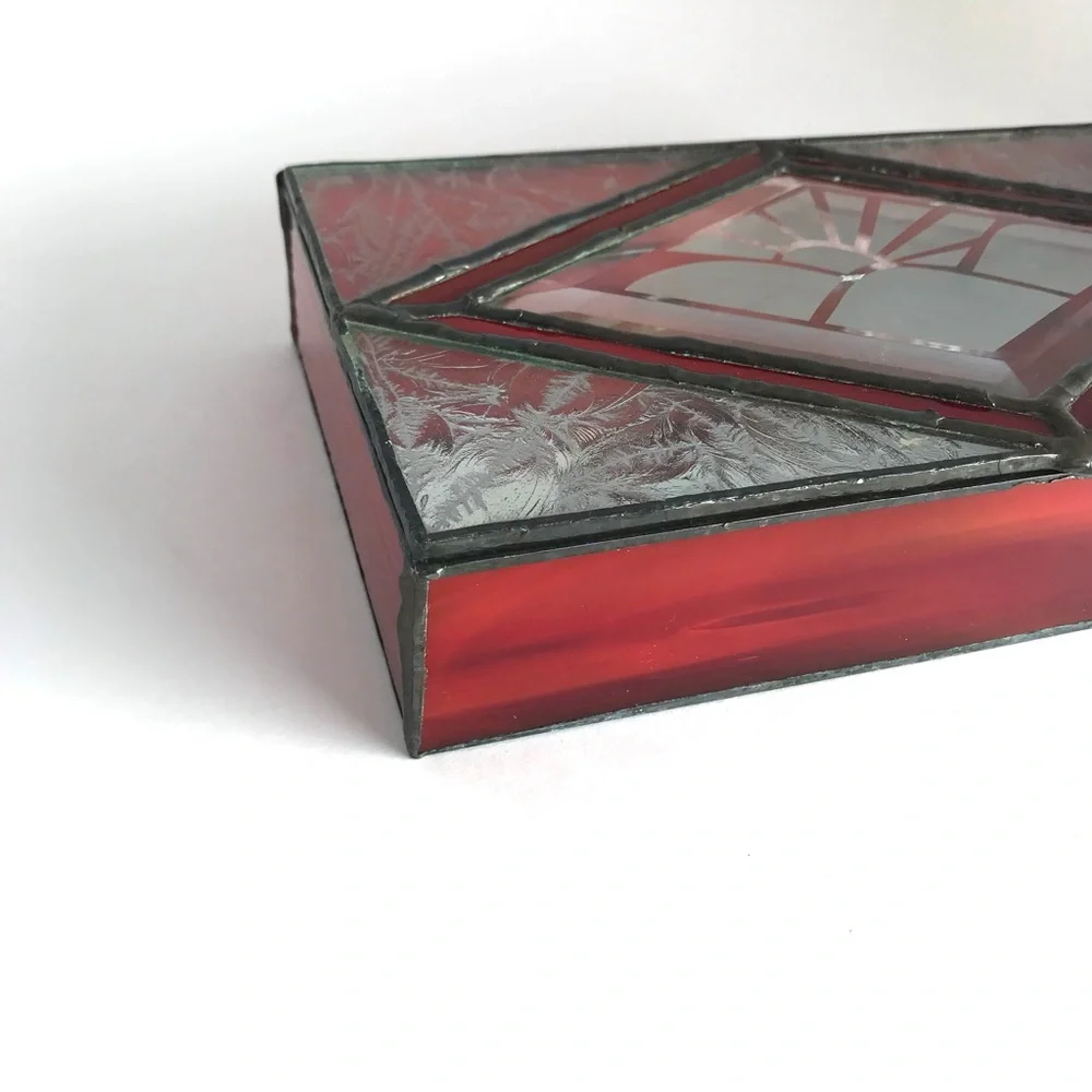 Vintage Stained Glass Jewelry Box