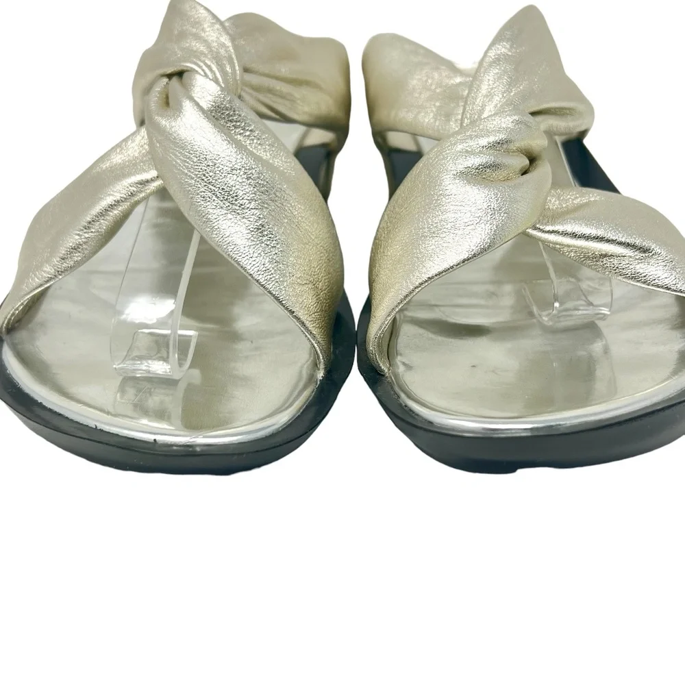 Rockport Dynamic Suspension women's Twist Silver Leather Slide Sandals size 8