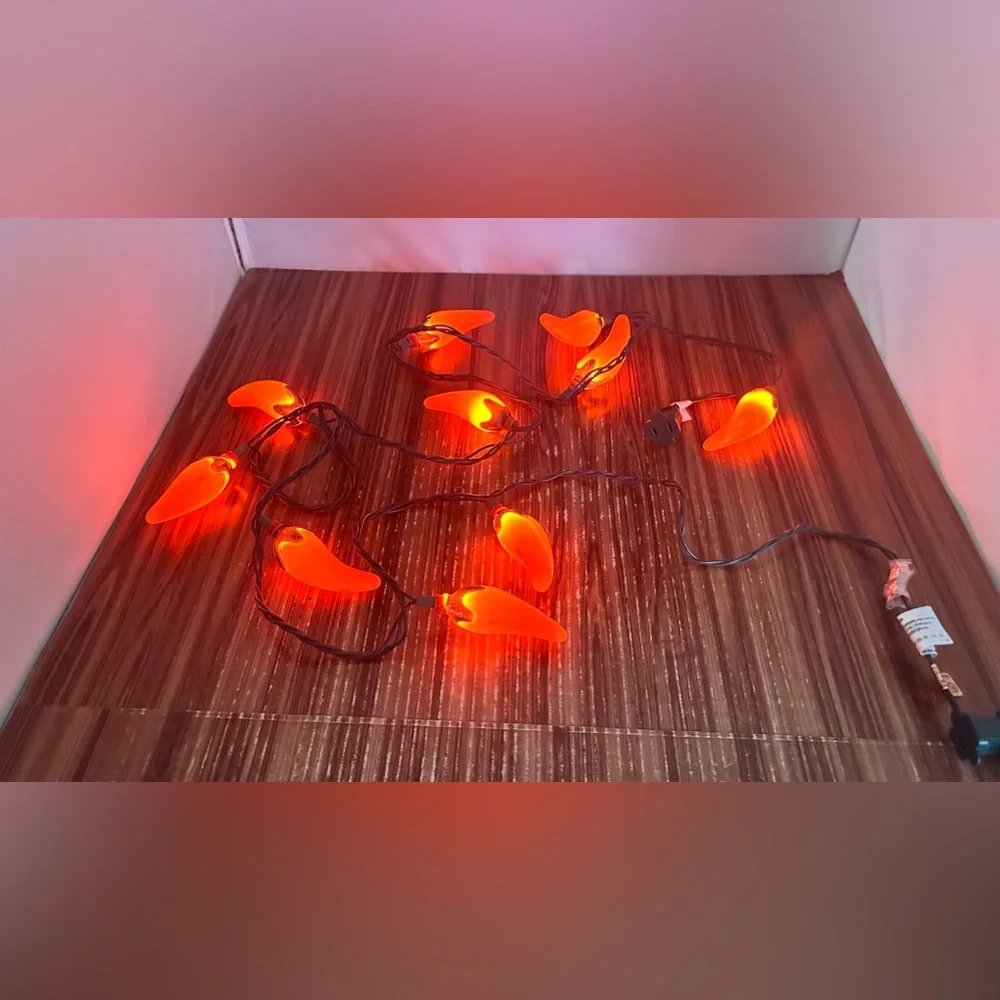 Red Chili Peppers String 10 Lights 95”inch String Decor Party Indoor Or Outdoor