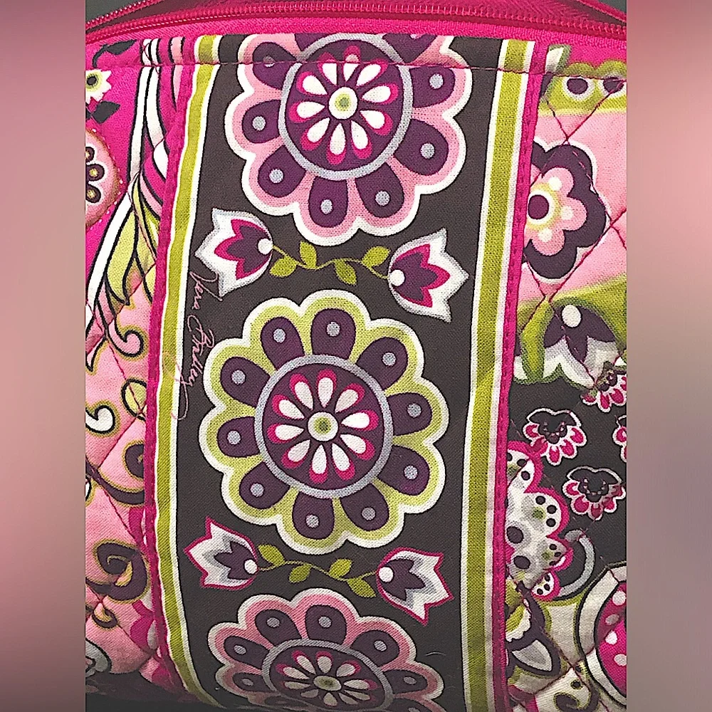 Vera Bradley Makeup Bag With Plastic Lining. 9 1/2 By 9.