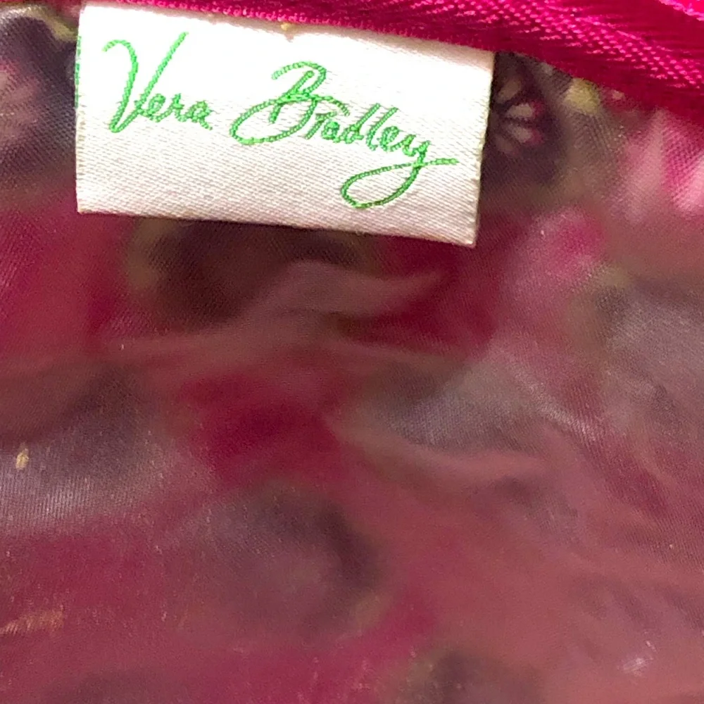 Vera Bradley Makeup Bag With Plastic Lining. 9 1/2 By 9.