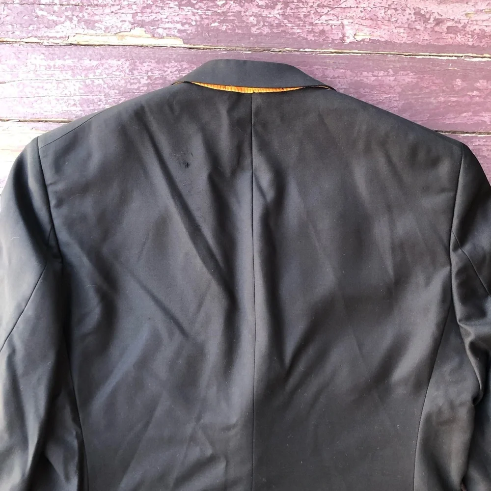 Paul Betenly Rocco Tuxedo Jacket Black 100% Wool Super 120s 38S
