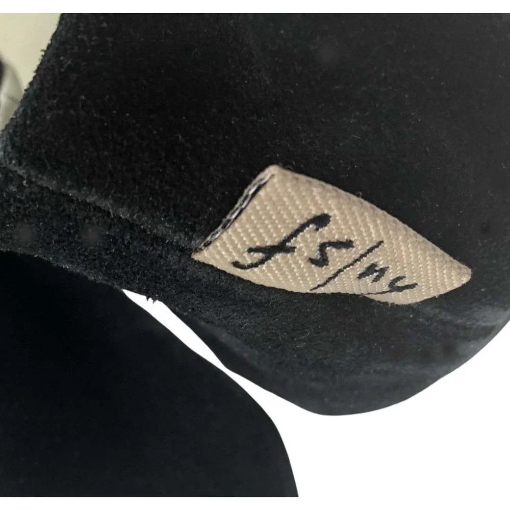 French Sole FS/NY Size 12 Women's Sloop Ballet Flat, Classic Black Suede NNT