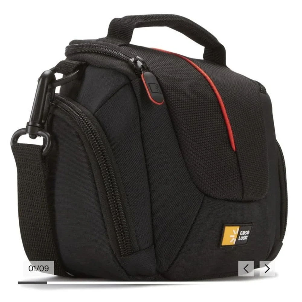 Case Logic Black Camera Storage Organization Case with Strap NEW