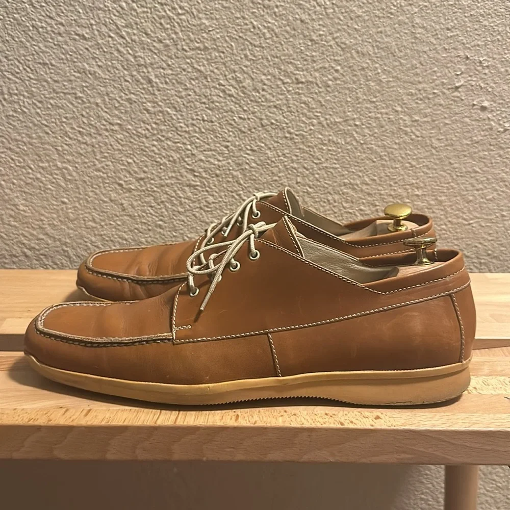 Zegna sport caramel brown boat shoes