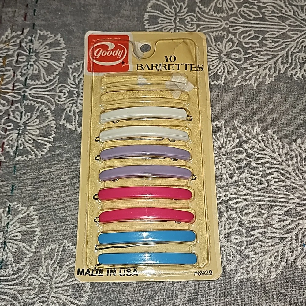 Vintage | 1982 Goody Brand Blue, Pink, Purple & White Barrettes