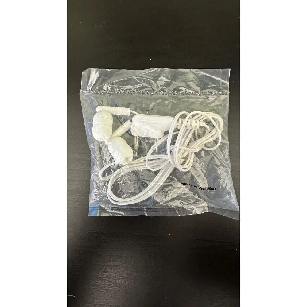 Dual 3.5mm Airplane Earphones - White - New Sealed