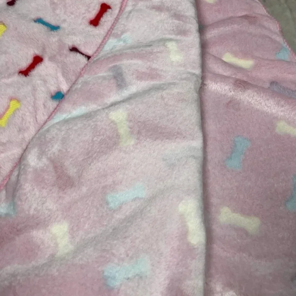 Custom embroidered pet paw blanket