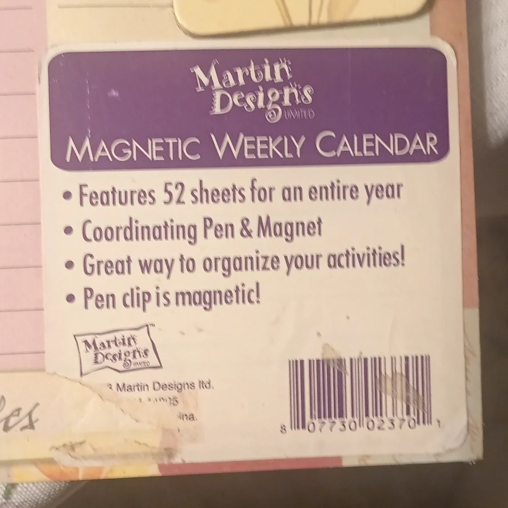 NWT MAGNETIC WEEKLY CALENDAR