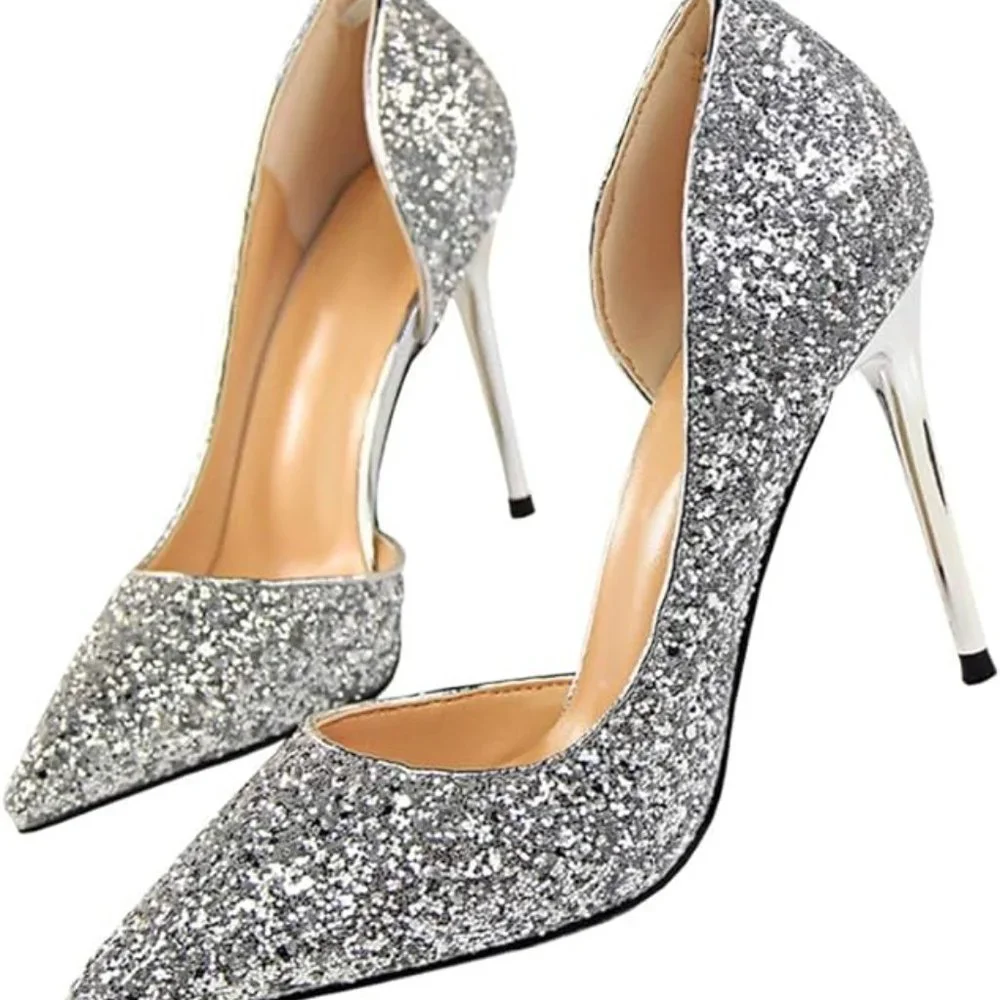 Fashion closed toe classic pumps SILVER