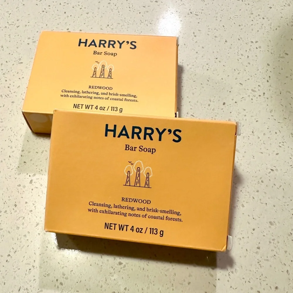 Harry's Men's Bar Soap, Redwood Scent Soap for Men - Set of 2