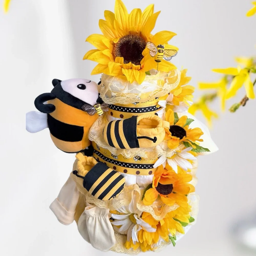 Bee Diaper Cake, Bumblebee Baby Shower