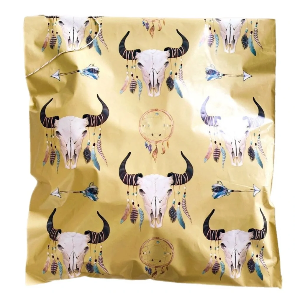 Set of 10 Boho Skull Self Sealing Poly Mailers
