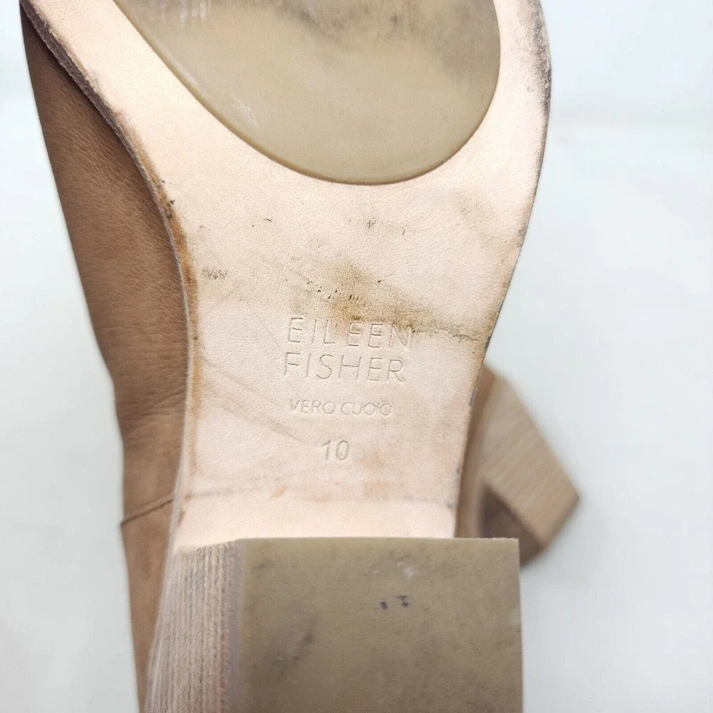 Eileen Fisher Womens Heels James Sienna Nubuck Leather Strappy Sandal Shoes 10
