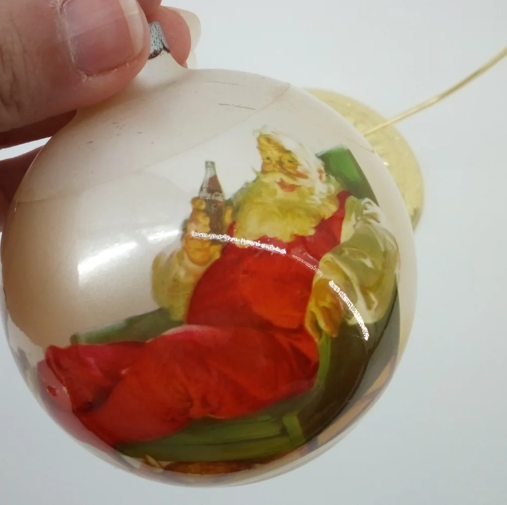 Vintage Coca-Cola Classic Christmas Ornaments 60's 70's Santa Claus