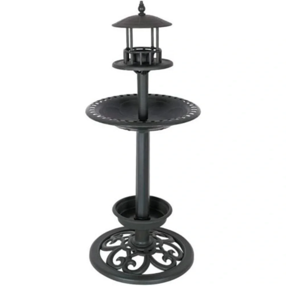 Amazing Plastic Birdbath Bird Feeder with Planter for Garden Lawn Backyard Patio