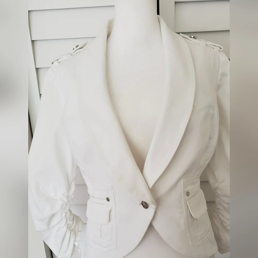 Marciano White Blazer 3/4 Sleeves Size S