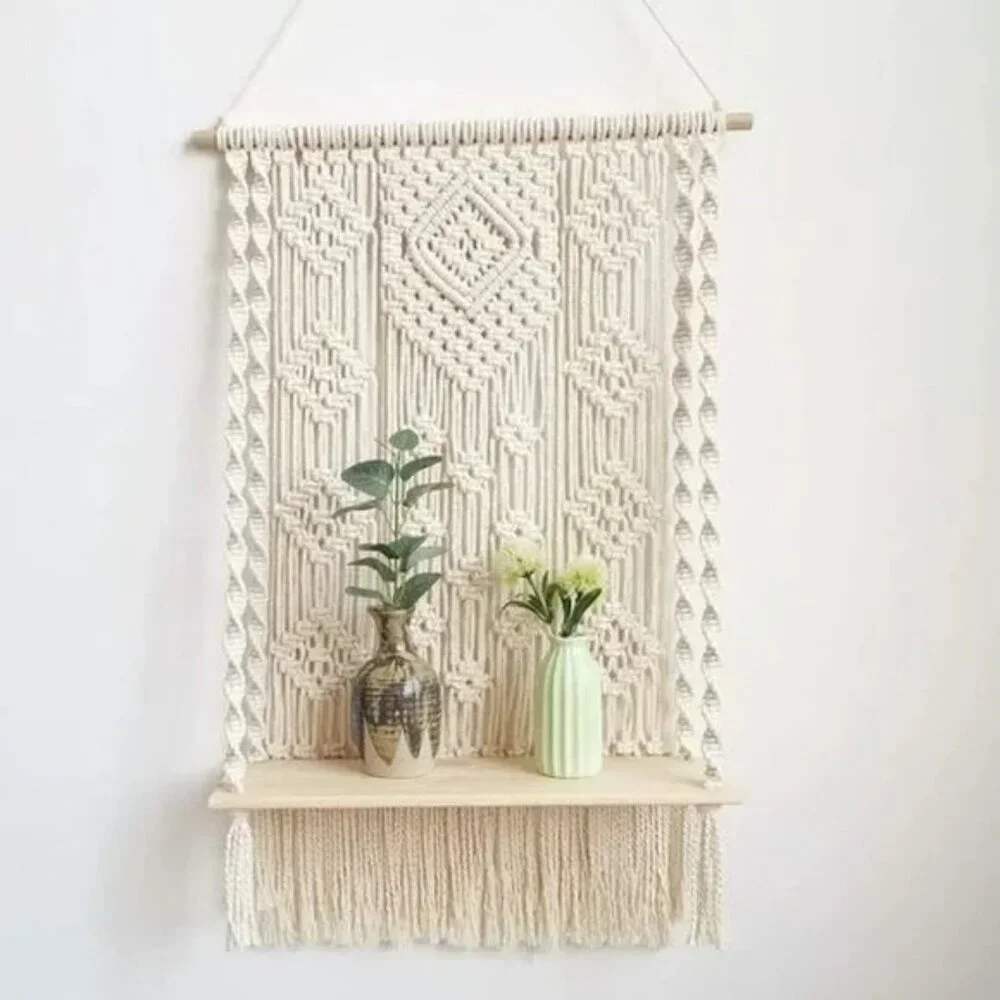 HANDMADE Macrame Wall Hanging Shelf