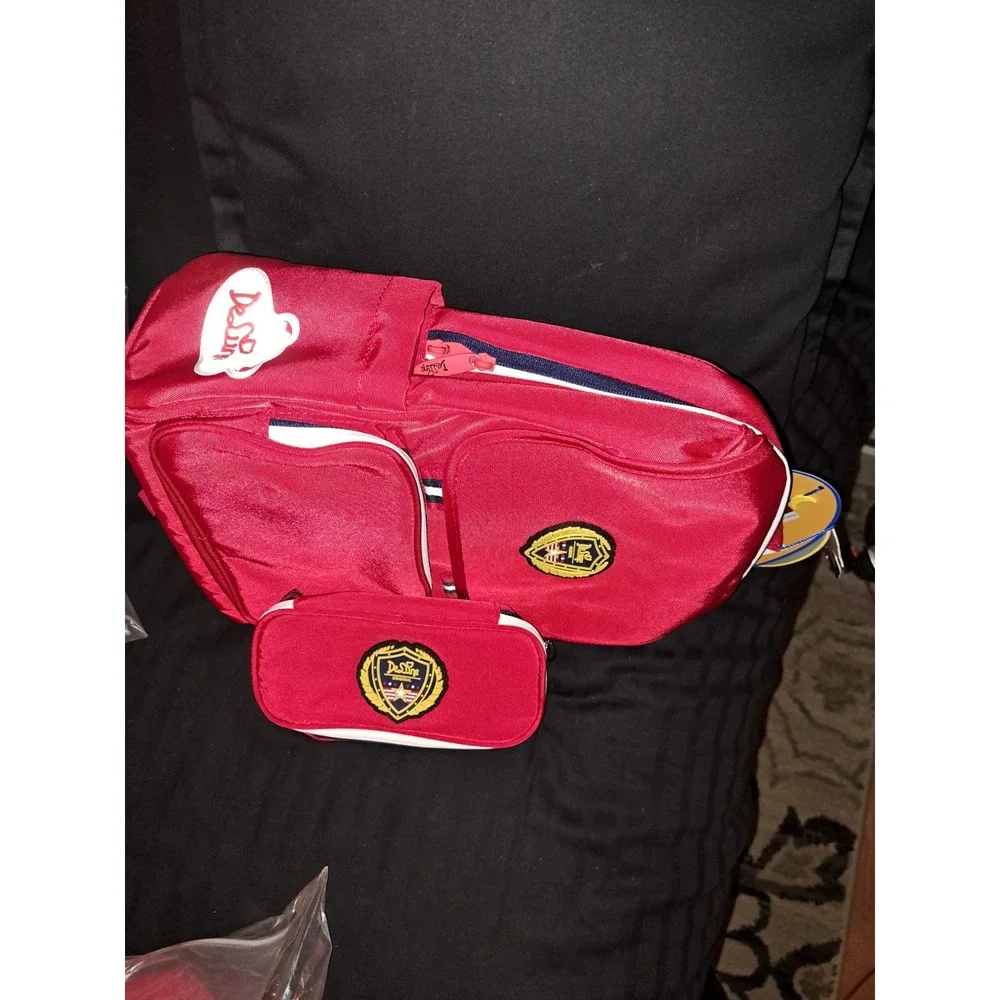 SALE!!! NIB -Kids BACKPACK orthopedic European Delune RED with Pencil case