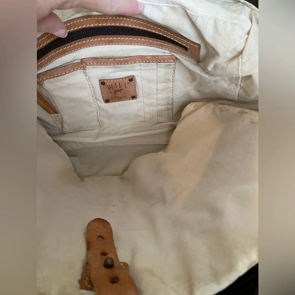 WILL LEATHER GOODS Canvas & Leather Overnighter/Briefcase/Laptop Bag