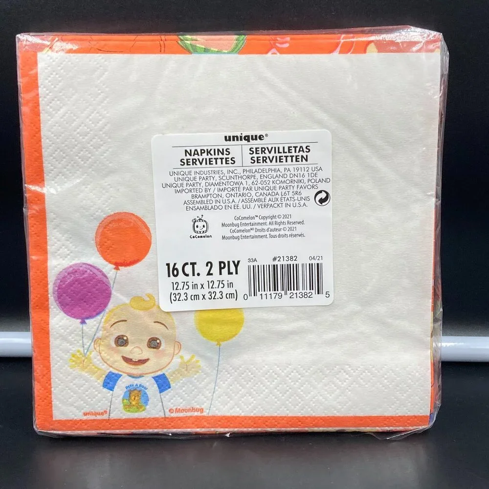 Cocomelon 16ct Lunch Paper Napkins